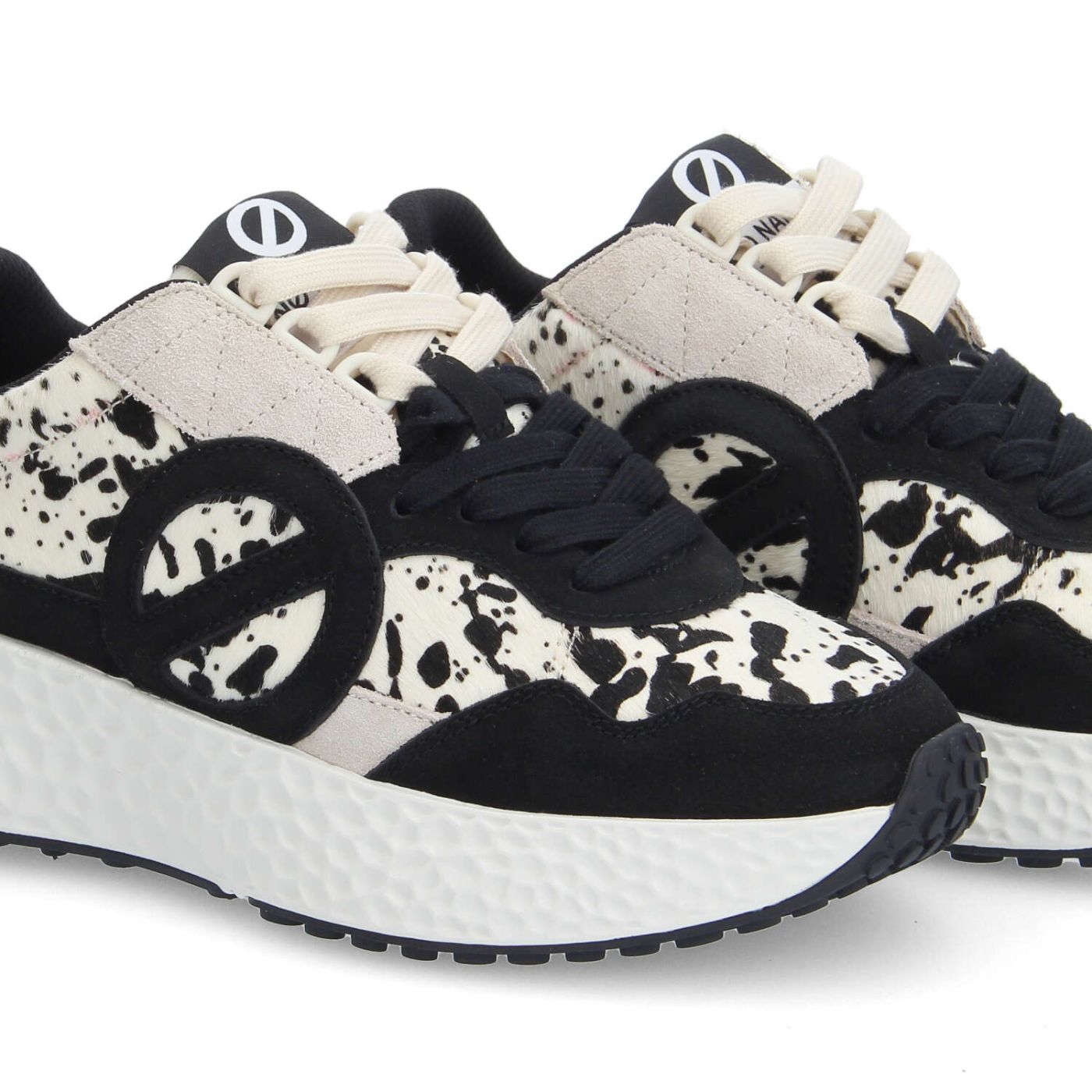 CARTER JOGGER W - SUEDE/P.COW - NOIR/BLANC